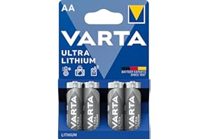 VARTA Batterien AA, 4 Stück, Ultra Lithium, 1,5V, ideal für Digitalkamera, Spielzeug, GPS Geräte, Sport- & Outdoor-Einsätze