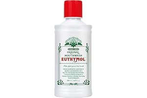‎EUTHYMOL Euthymol Mouthwash Original 500ml, Bez Fluoru, Intensywny Smak, Redukuje Płytkę, Zdrowe Zęby i Dziąsła, Odświeża Oddech, Codzienna Pielęgnacja Jamy Ustnej