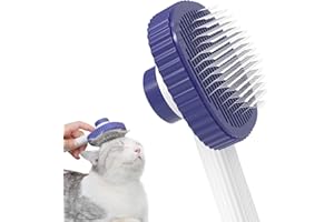 ACE2ACE Brosse Chats, Brosse Poils pour Chat, Autonettoyante Brosse Poils Morts pour Chat, Enlèvement Efficace jusqu'à 95% des Poils Morts et Poils Tomentose, adapté pour Cheveux Longs, Bleu
