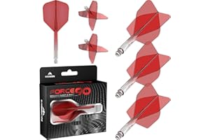 Mission Darts Force 90 | Freccette con sistema integrato di precisione e asta, confezione da 3 alette e steli combinati 2 in 1 professionali altamente resistenti | Standard No.6