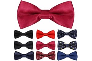 Bambini Ragazzi Papillon Probuk 10*5cm Poliestere Classico Fiocco Regolabile in Tinta Unita con Chiusura a Gancio Papillon Elastico Fantasia Pianura per Feste di Matrimonio/Casual/Occasioni di Lavoro