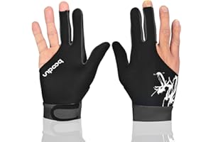 MIFULGOO Man Woman Elastic 3 Fingers Show Gloves for Billiard Shooters Carom Pool Snooker Cue Sport - Wear on The Right or Left Hand