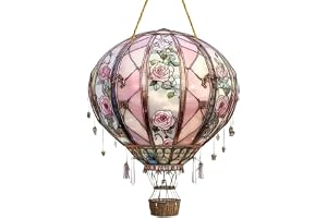 Luftballong solfångare - hängande dekoration rosa mönster | färgglad fönsterväggkonst - mamma dam, utomhusträdgård, fönsterpa