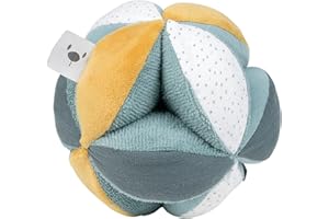 Nattou Peluche Interattivo Multiattività in Cotone e Poliestere, Palla con Effetto Sonoro per Neonati E Bambin, Lapidou, Colore Verde/Arancione, 877787