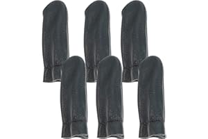 HOMSFOU Leder Fingerschutz Daumenschutz Fingerhut Für Nähen Basteln Handarbeiten 6 Stück 6X3X0.2 Zoll Strickfinger Schützen