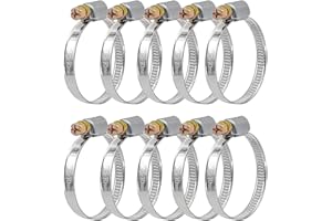 AZISHA Collier De Serrage Inox 50-70mm - 10 Pièces Collier De Serrage Tuyau - Réglable Collier Inox Serrage - Collier Durite - Colliers De Serrage À Vis Pour Piscine,Jardin,Home Gaz,Plomberie