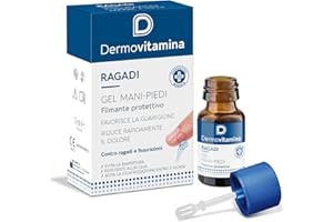 Dermovitamina Ragadi Gel Mani e Piedi - Gel Arricchito con Vitamina E e Olio di Ricino - Tratta Ragadi Piedi e Mani - Aiuta la Cicatrizzazione e Allevia il Dolore - Resistente all'Acqua - 3 ml