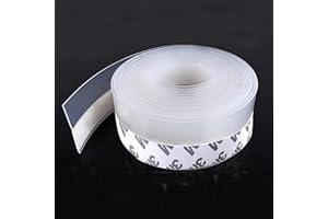 BEICARIN Silicone Seal Door Strip Bottom - 8M/26ft (W: 35MM) Silicone Sealing Sticker Self Adhesive Weather Stripping for Gaps of House, Glass Shower, Window and Door, Weatherproof Soundproof Insect Proof