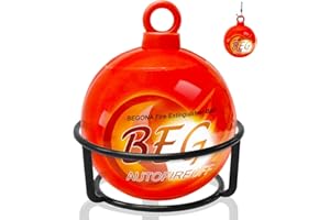 Begona Automatic Fire Extinguisher Ball with Bracket and Hook Mount Portable Fire Suppression Ball Self-Activation for Home Kitchen and Garage (1.1Lb,0.5in diam)