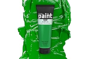 FeelMyPaint Colore acrilico 120 ml (Verde Caldo), Warm Green. Colore altamente pigmentato per dipingere su tela, carta, tessuto, legno, vetro, ceramica, metallo, pietra.
