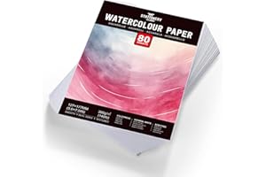 Stationery Island 80 Blatt Aquarellpapier 300g, Aquarellblock 5"x7", Watercolor Paper für Postkarten Blanko, Aquarell Skizzenbuch für Aquarelle, Gouache, Postkarten & Lettering, Künstler & Studenten