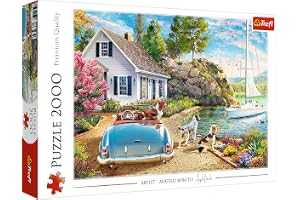 Trefl - Semesterparadis - Pussel 2000 Bitar | Hundar, Sommar, Segelbåt, Modernt DIY - Pussel, Kreativ Underhållning, Pussel M