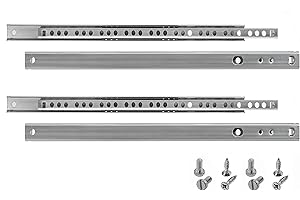 HELPMATE Nut Schubladenschiene 27 mm Länge 310 mm 2 Paar 4er Set Kugelauszug Schubladenauszug Schienensystem Schubladenführung Teilauszug Stahl verzinkt silber inkl. Befestigungsmaterial