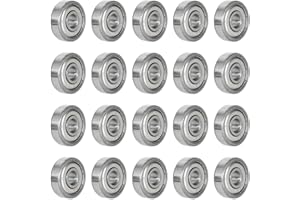 LUNAANDA 20pcs 625zz Deep Groove Ball Bearings, 5mm Bore 16mm OD 5mm Thick Carbon Steel Double Shielded Bearing for Motors, Double Rubber Sealed Ball Bearing Pre-Lubricated Chrome Steel(625zz5*16 * 5mm)