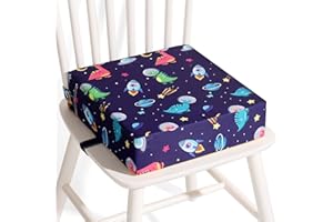 Czrrzl Rialzo Sedia Bambini Lavabile Rimovibile Portatile Cartone Animato Rialzo Sedia Bambini da Tavolo 2Regolabile Cinghiette Antiscivolo Alzasedia Bambini Portatile per Usare Casa Viaggio(Blu Dino)