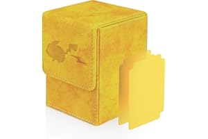 JoyHood Deck Box compatible avec PTCG Cartes, Boîte de Rangement Peut Contenir Jusqu'à 110 TCG Cartes, 2 Intercalaires Carte par Deck Case (Jaune)