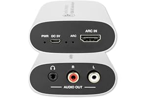 FeinTech VMA00102 HDMI ARC Audio Extractor Adapter für TV mit Lautstärke-Steuerung f. Kopfhörer Stereo-Anlage Cinch AUX Klinke 3.5mm