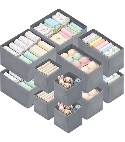 Lot de 6 boîtes de rangement pliables en tissu pour placard, commode, tiroir, paniers en tissu