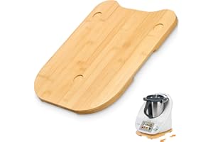 BJNN Planche Coulissante pour Thermomix TM6 TM5 Planche Support pour Thermomix Planche à Roulettes pour Thermomix Déplacement Rapide, Plateau pour Thermomix TM6 TM5 avec Roulettes (Bambou)