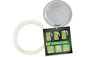 ‎HARREN24 harren24 Filter und Dichtung für Espressokocher, kompatibel mit Bialetti Espressokanne für 10 Tassen, Ø außen 85 mm, 8,5 cm, Ø innen 77 mm, 7,7 cm, Ersatzdichtung, Dichtungsring