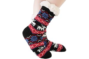JARSEEN Mujer Hombre Navidad Calcetines Invierno Calentar Pantuflas de Estar Por Casa Super Suaves Cómodos Calcetines Antideslizante