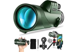 Pankoo 40X60 HD Monocular Telescope with Smartphone Holder & Tripod, 2025 Power BAK4 Prism Compact Monoculars for Adults, HD Monocular Scope for Bird Watching Hiking