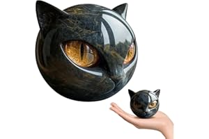 BafanglaiUK Luxury Black Cat Stone Sculpture, 2025 New Elegant Home Décor & Gift-Ready Art Piece, Hand-Carved Crystal & Healing Stone, Cute Gemstone Decoration Gift for Cat Lovers