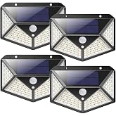 4 Adet G&uuml;neş Enerjili Solar Bah&ccedil;e Duvar Lamba Aydınlatma 100 Led