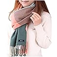 ECOMBOS Winter Tartan Scarf - Women Long Plaid Scarves Warm Wool British Style Spinning Tassel Shawl Stole For Women Ladies