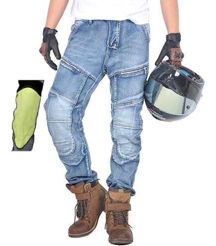 OFzimTo Motorradjeans Herren - Mit Protektoren & Stretch Für