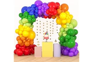 GOLDNICE Balloon Arch Garland Kit, 151PCS Colorful Birthday Decorations Pastel Balloons for Boys Girls Kids Rainbow Birthday Party, Baby Shower, Wedding Anniversary, Carnival Party Supplies