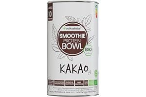 VOLKSSHAKE Bio Smoothie Protein Bowl Kakao 600g | DE-ÖKO-006 | Ohne Süßungsmittel | Rein pflanzlich | Glutenfrei | Sojafrei | Vegan | Premiumqualität vom Bodensee | Made in Germany