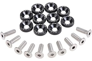 Mtsooning 10 Stück Universal M6 x 20 JDM Auto Schrauben Aluminium Stoßfänger Unterlegscheibe Unterlegscheibe