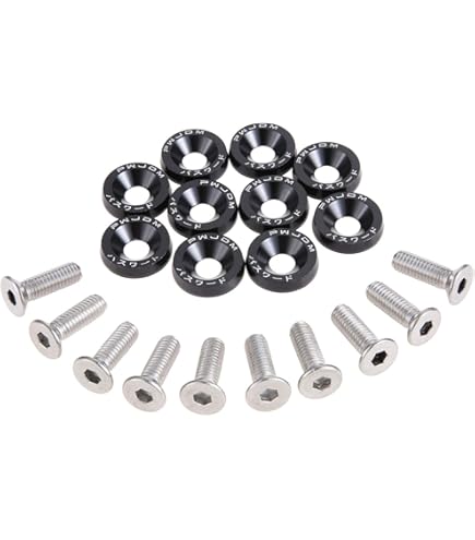 30pcs Mudguard Washer Bolts M6x1.0 Engine Bay Dress Up Screw Pink Replacement