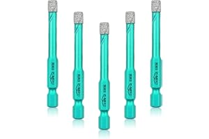 LEKOMESH Wiertła diamentowe do płytek porcelanowych, 5 szt. 6 mm szybka wymiana trzpienia diamentowe wiertło rdzeniowe wiertło do płytek ceramicznych marmuru granitowego kamienia