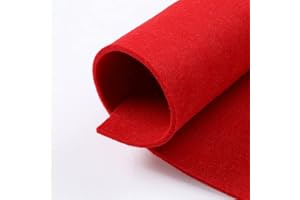 MONDO TESSUTI Hojas de fieltro de 3 mm de grosor auténticas fieltro, tamaño 50 x 36 cm - 39 colores disponibles - Alta calidad - Ideal para Hobbistica (rojo)