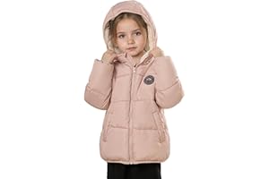 Sunny Sprout Manteau d'hiver avec capuche pour fillettes - Doudoune épaisse double polaire pour tout-petits avec manches coupe-vent