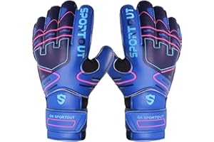 Sportout Guantes de Portero, Guantes Futbol, Guantes Portero Futbol niño, Adultos Guantes de Portero de Futbol，Proporciona un Agarre Poderoso,con Protección para los Dedos