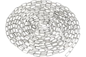 sourcing map Stainless Steel 304 Hardened Proof Coil Chain 4m Length 1.5mm Thickness Zinc Plated