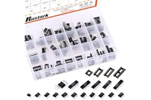 Rustark 169 Pcs 21 Types Integrated Circuit Chip Assortment Kit, Opamp, Oscillator, Logic Gate DIP IC Chip and Sockets Assorted Set with Store case for Electronic Equipment