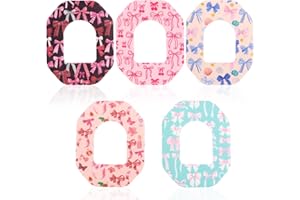GOKTVAI 25pcs Adhesive Patches for Omnipod 5, Colorful Overpatches Breathable Waterproof Cover Patches CGM Sensor Covers Stickers Accessories for Omnipod 5 (Bow Knot Style)