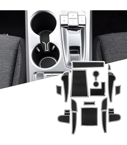 Ruiya Compatible With Hyundai Kona Electric 2020-2023 Car Rubber Mats Door Slot Mat, Kona EV Non-Slip Mats Armrest Cup Holder Mat Centre Console - View #9
