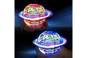 QEYIHO Bola voladora, 2 bolas voladoras con luz RGB mágica Boomerang flotante, juguete para regalos para niños a partir de 6, 8, 10, niños, niñas, interiores y exteriores