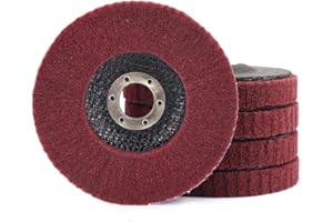 SI FANG 5 ruote per lucidatura a disco lamellare in fibra di nylon da 115 mm, grana 320, dischi abrasivi per smerigliatrice angolare da 4,5 x 7/8", finitura in metallo e acciaio inox