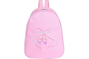 TiaoBug Kids Girls Ballet Dance Backpack Embroidered Toe Shoes Shoulder Bag