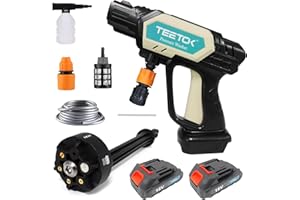 WAKKAPEINT Cordless Car Pressure Washers, Portable Pressure Washer with Accessories Kit, 2 Pack 3.0Ah Battery & Charger, 6-in-1 Nozzle, Suitable for Patio Cleaning and Car Washing