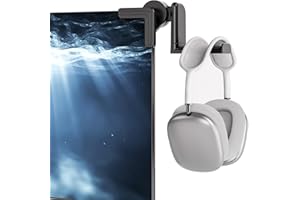 KDD Kopfhörer Halter für Monitor – Verstellbarer Kopfhörerhalter mit 360° Drehung, Headset Haken & Headset Halterung für Bildschirm, Robust & Platzsparend Design, PC Gaming Zubehör für Arbeitszimmer