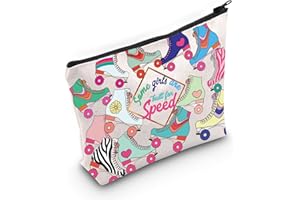 WZMPA Borsa per Trucco Roller Skater - Regalo per Amanti del Pattinaggio a Rotelle - Costruita per la Velocità - Borsa con Cerniera per Sport e Skating