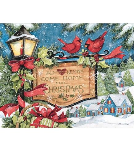 LANG Weihnachtskarten Set Im Geschenkkarton – 18 Karten + 19 Umschläge, 13,7x17,5 Cm | Mit Glitzer & Leinenprägung, Kunst Von Sam Timm
