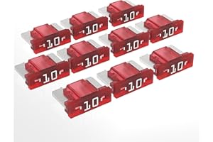 AUPROTEC Mini LP Fusibles à lame 2A - 30A fusible enfichable d'automobile choix : 10A ampère rouge, 10 pcs